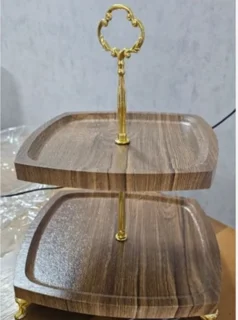 شیرینی خوری دو طبقه چوبی وکیوم مربع